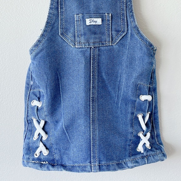 3/$15 Vintage DKNY Overalls skirt dress denim 2T 24m - Picture 6 of 8